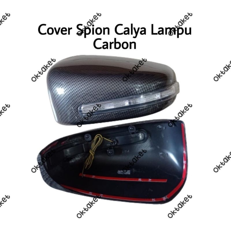 cover spion Calya Sigra 2016 2018 2021 2022 Carbon &amp; Chrome  lampu sein Model ganti