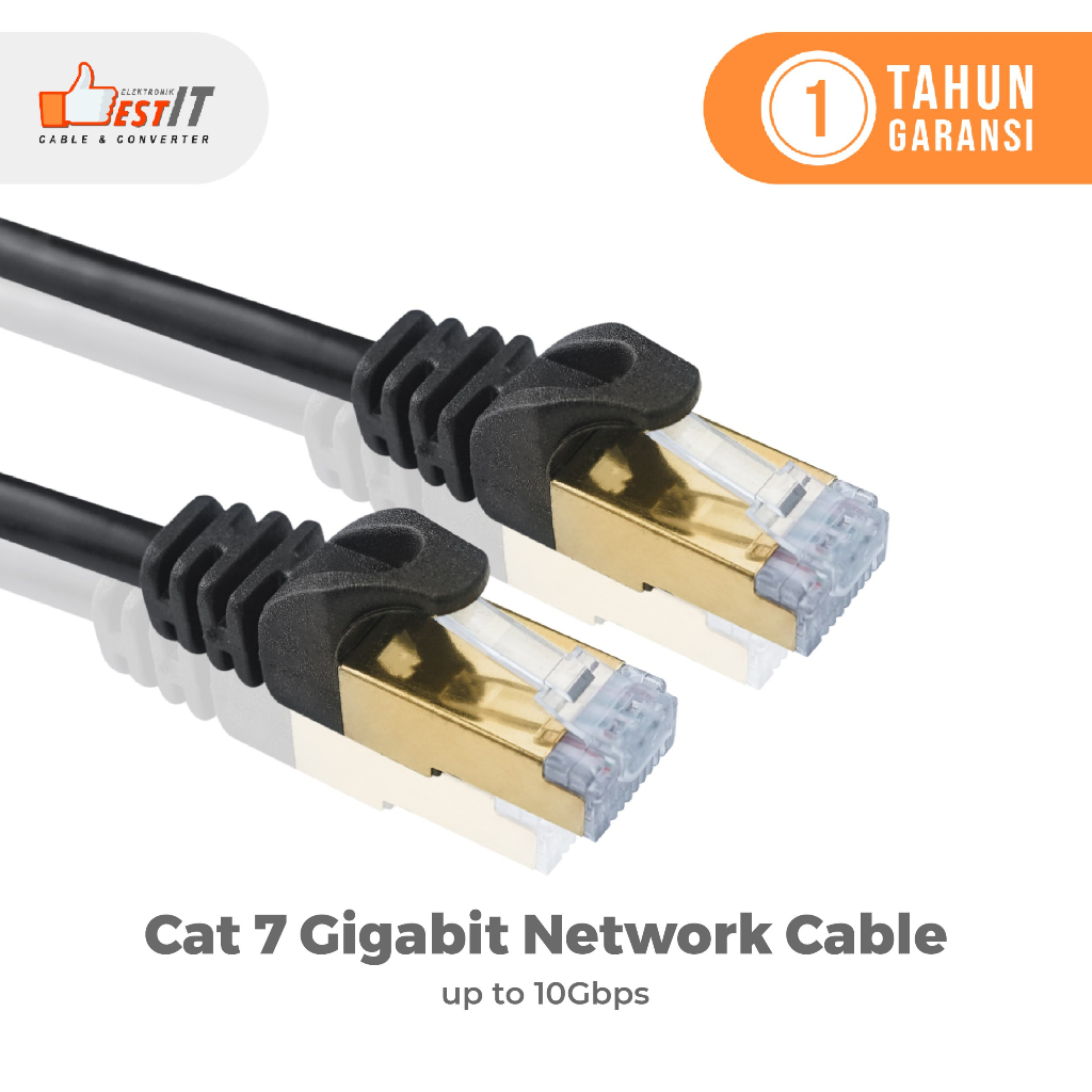 Kabel Lan SSTP Cat7 Ethernet Network 10Gbps Gold Plated RJ45 20 Meter NYK