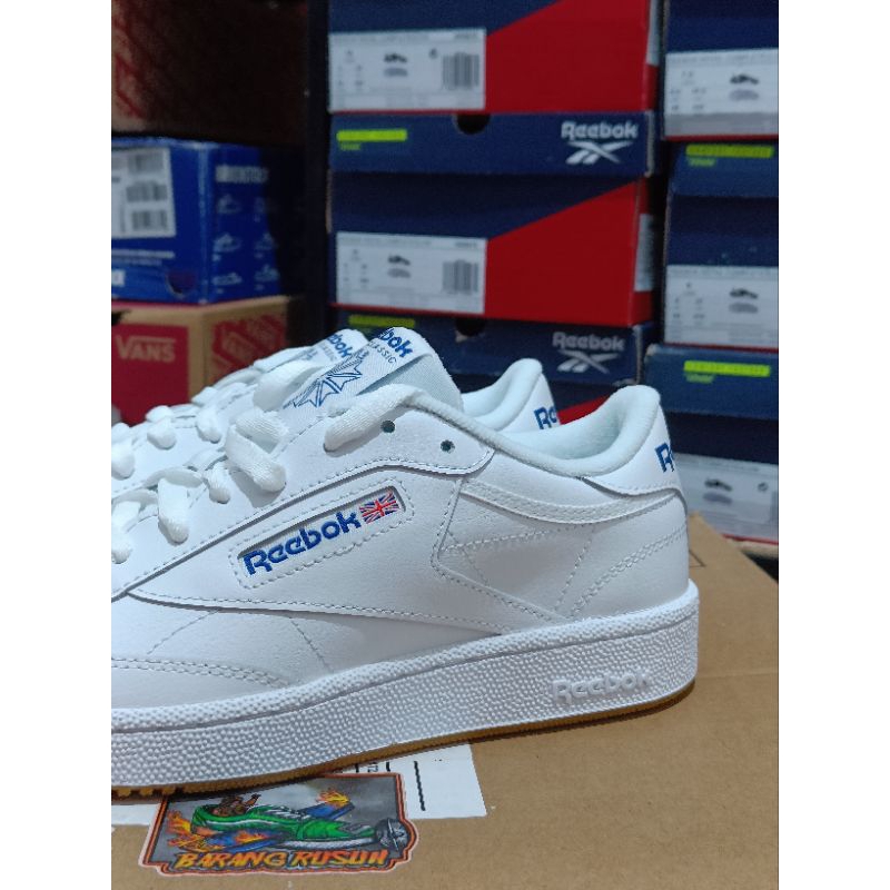 Reebok Classic Club C 85 White Blue Original Resmi MAP