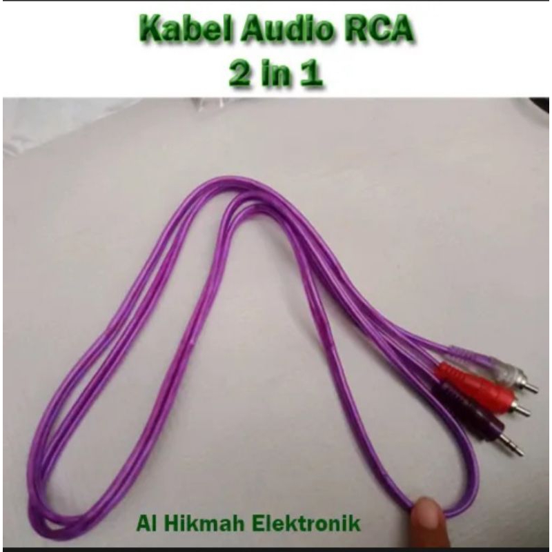 Kabel Audio RCA To 3,5 Mm RCA 2 in 1 Transparan 1,2 Meter