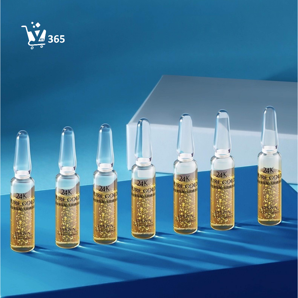 Hyaluronic Acid Ampoule Hydro Moisturizing Brightens Skin 24K Gold 1 Box Isi 7 Botol