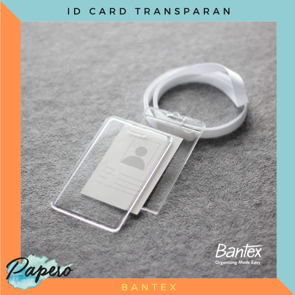 

ID Card Transparan Tali Lanyard Portrait Bantex - Clear