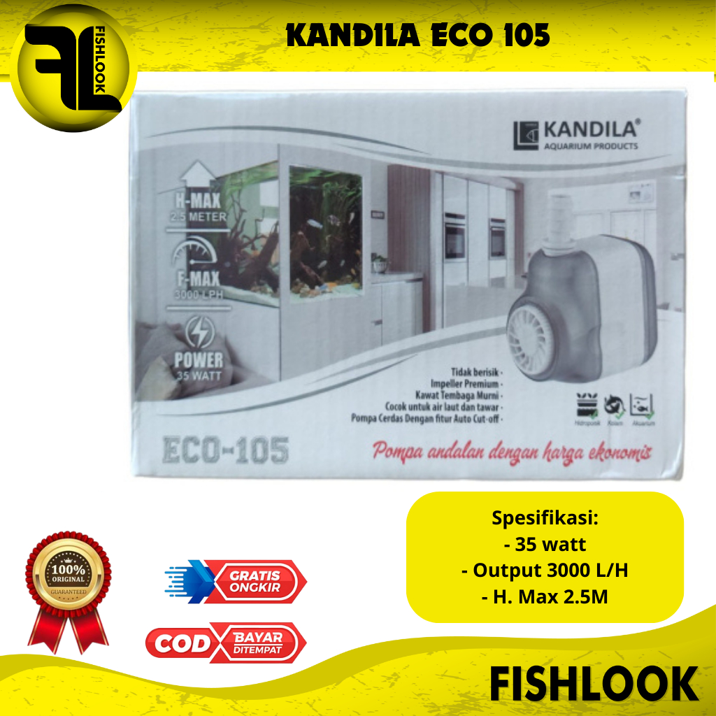 KANDILA ECO 105 ECO105 MESIN POMPA CELUP POWER HEAD AQUARIUM LOW WATT