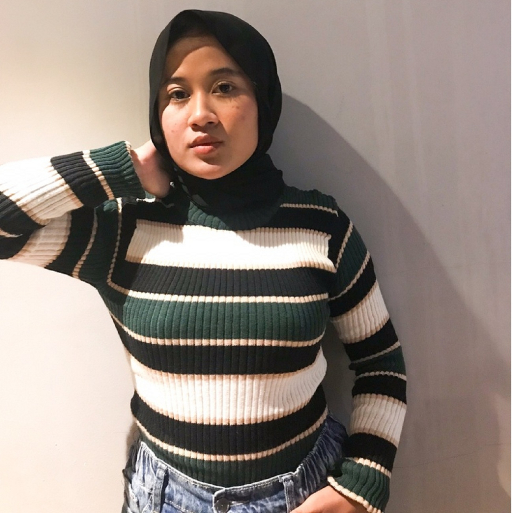 atasan rajut knit bica/inner rajut motif garis/pakaian rajut wanita best seller terbaru