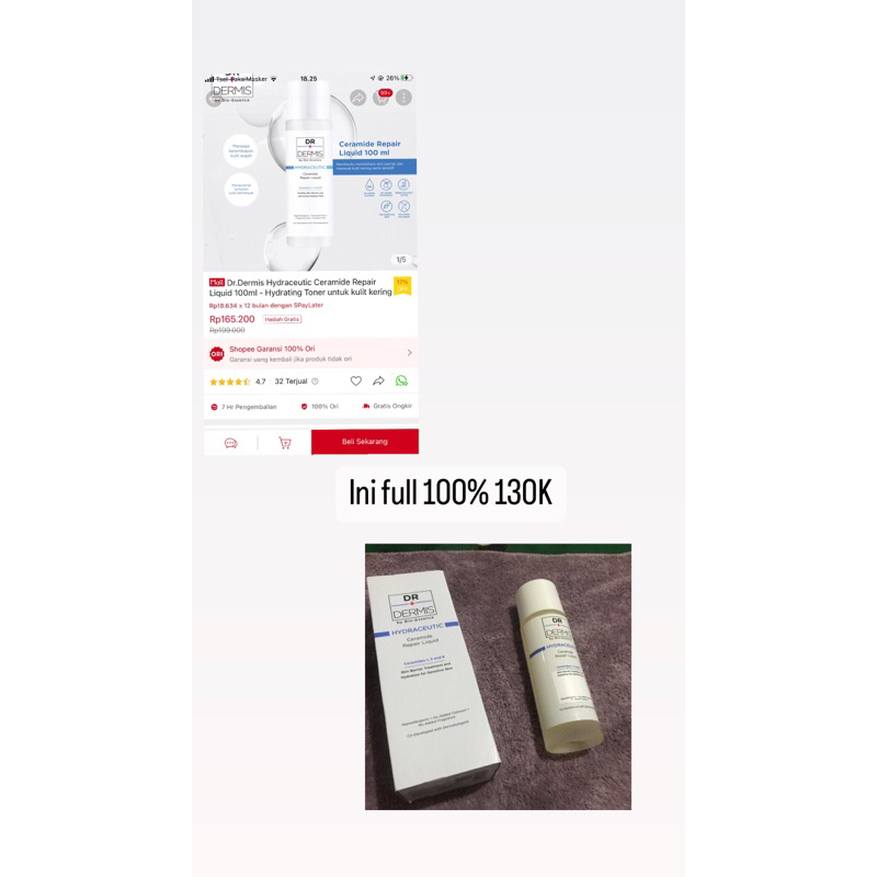 dr dermis hydra ceutic ceramide repaid liquid