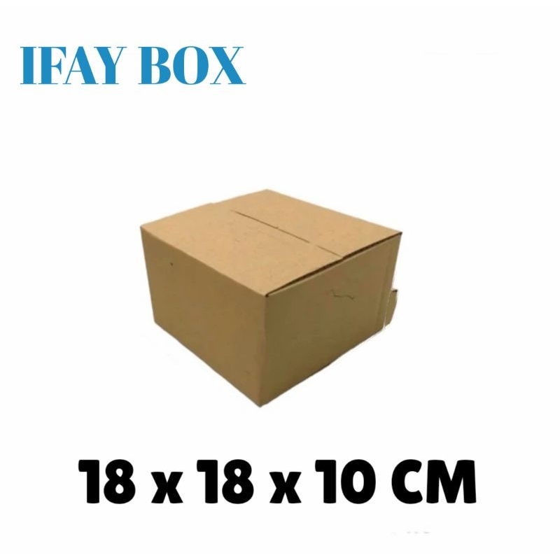 

Kardus box ukuran 18 x 18 x 10 cm single wall polos