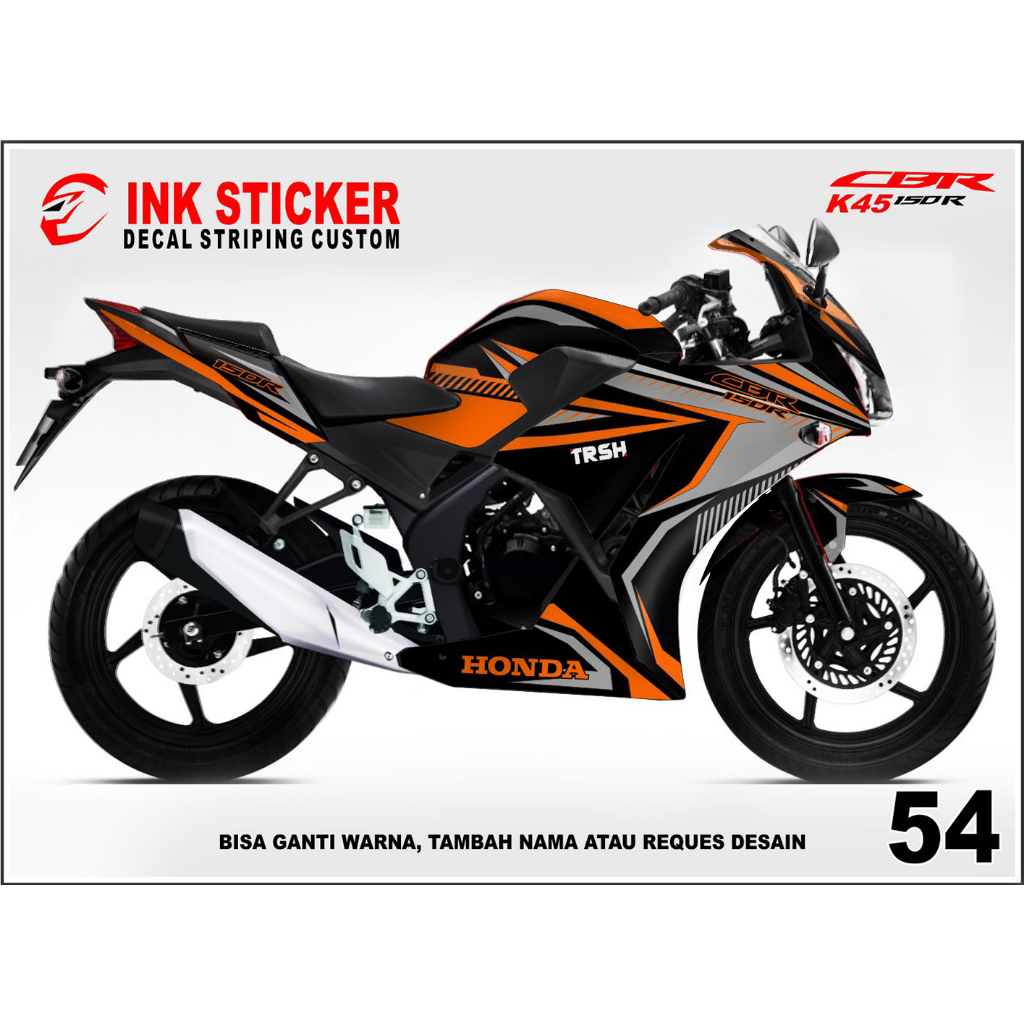 Sticker Decal CBR150 K45 54 orange Fullbody, CBR LOKAL