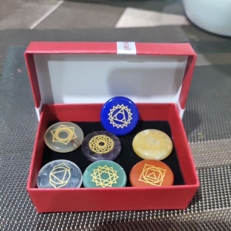 7 Chakra set with logo in gift box
