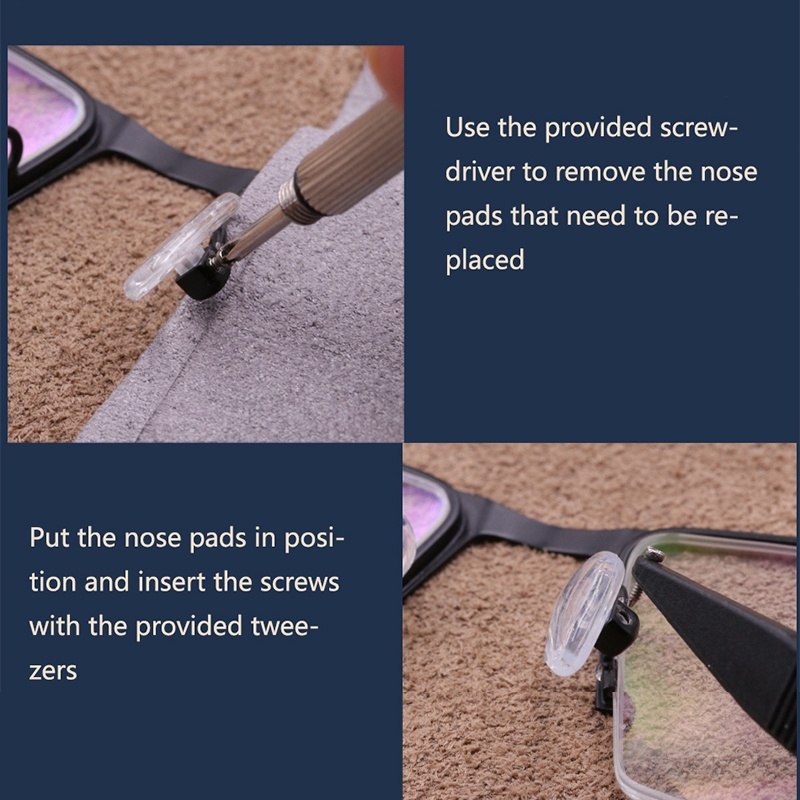 RB5 Set Nose Pad Kacamata/Glasses Nose Pad/Nose Pad Kacamata Anti Melorot untuk Reparasi Kacamata