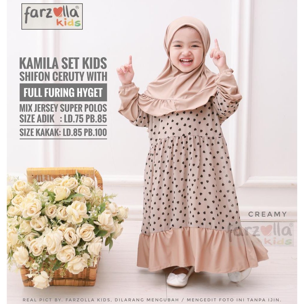 Kamila Set Kids Gamis Anak Muslim Original Produk By Farzolla Kids