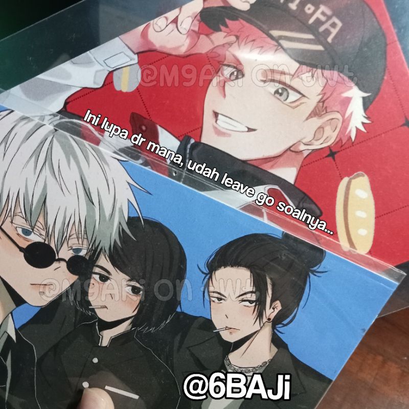 POSTCARD 6BAJI GOJO, GETO, SHOKO, POSTCARD YUUJI.
