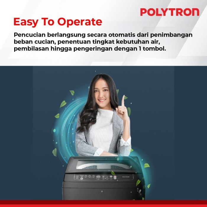 POLYTRON PAW 8029Y / PAW8029 Mesin Cuci 1 Tabung 8 KG