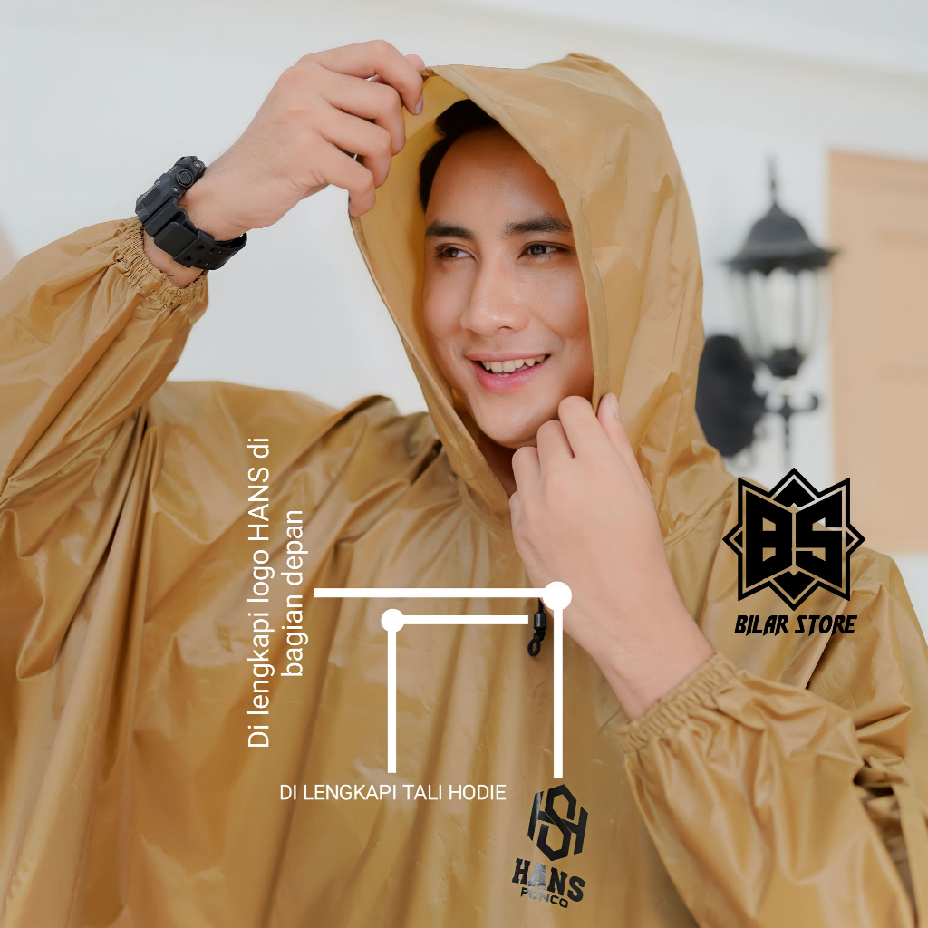 Jas Hujan, Raincoat, Mantol Ponco Kelelawar tebal elastis dan anti rembes by HANS