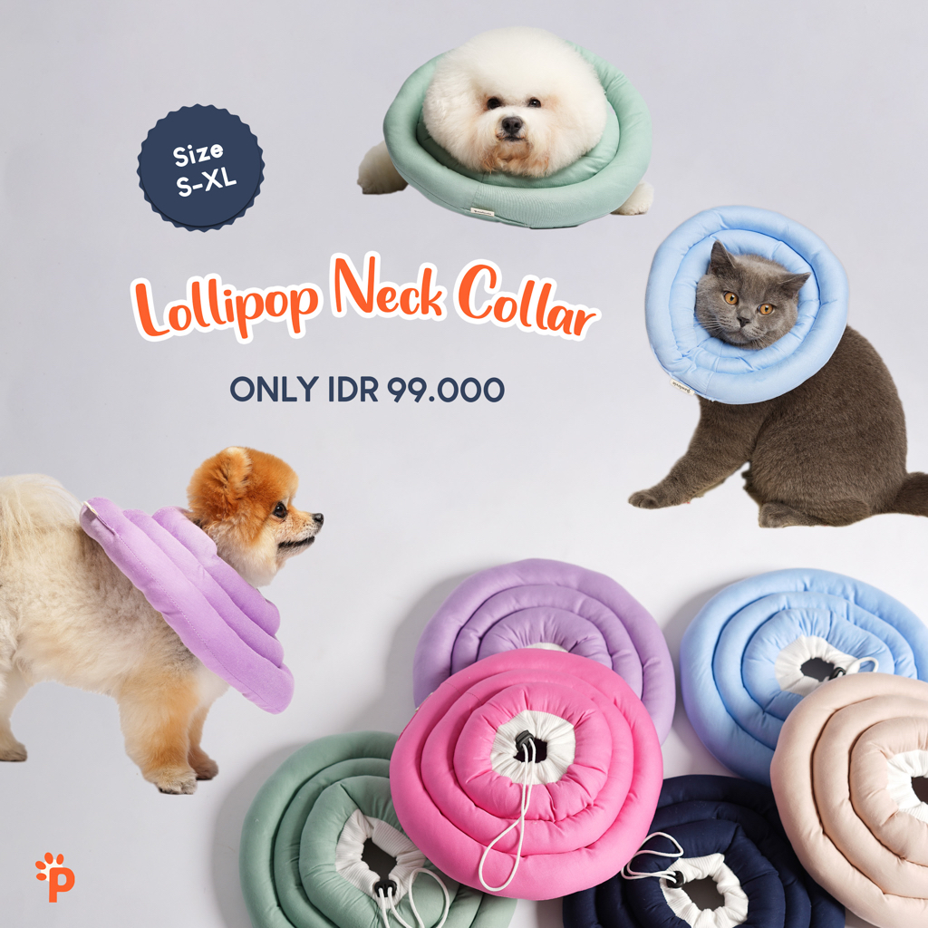 PAWLOVIN - Bantal Corong Pelindung Leher Kucing &amp; Anjing Lollipop Neck Collar