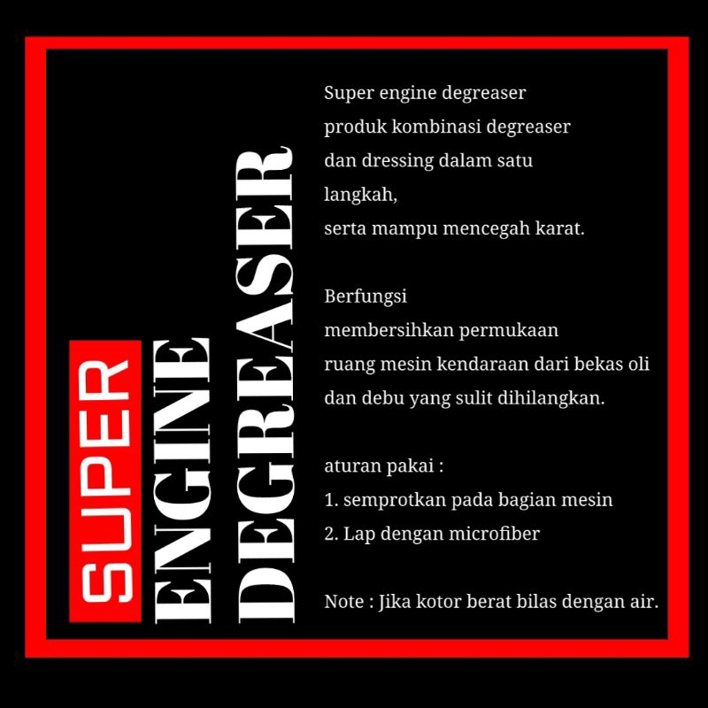 Engine Degreaser / Pembersih mesin mobil dan motor / engine cleaner 100ml