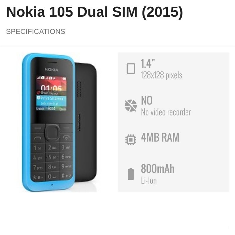 HP Nokia 105 FM Radio + Senter