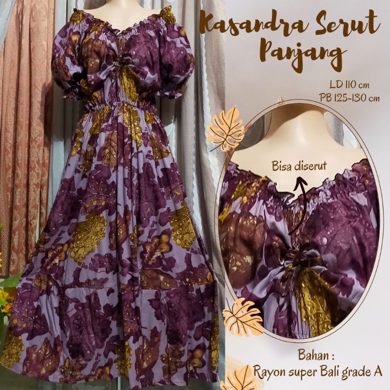 Kasandra Serut panjang //Dress Serut panjang //Kasandra Bali //Kasandra Serut Rayon Bali