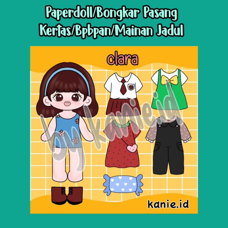 Mainan Bongkar Pasang Kertas/Bpbpan kekinian/Baju-bajuan