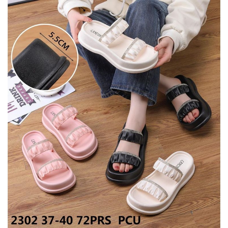 Sandal Wedges Wanita Jelly Platform Karet Import Korea Terbaru