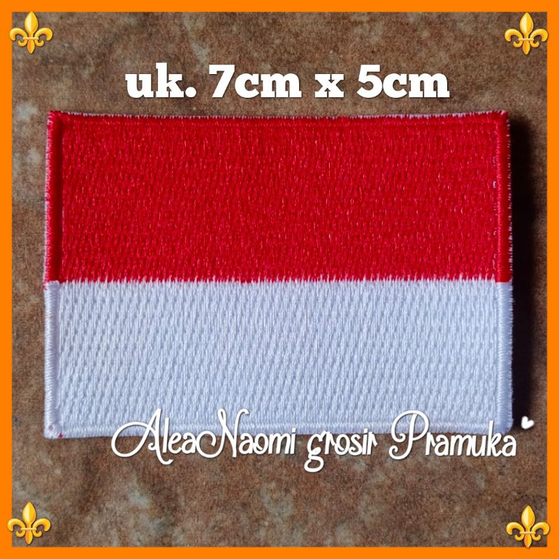 Bed bendera merah putih bordir besar logo merah putih bordir emblem bedge merah putih bordir besar  berkwalitas