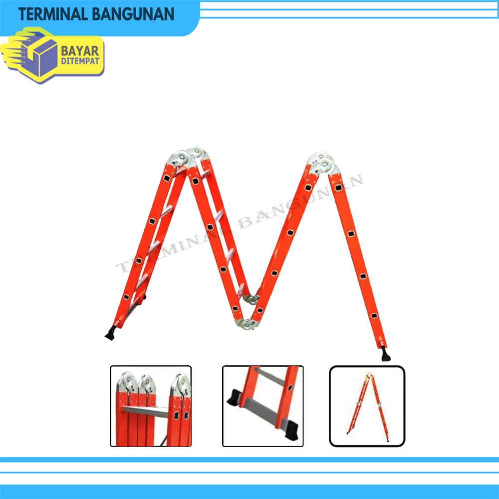 Tangga Lipat Aluminium Multipurpose Blackfoot 4X5 Tangga Alumunium