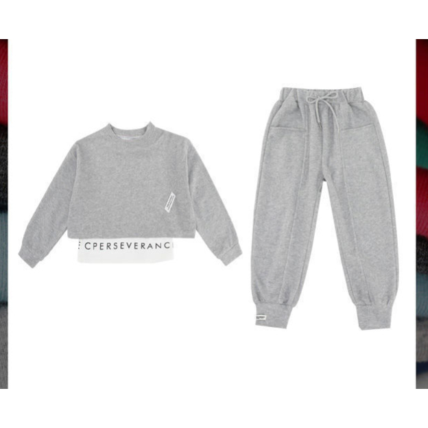 babyfit [&gt;7thn] baju setelan 2in1 sweater lengan panjang dengan celana jogger anak abg perempuan import my-0506