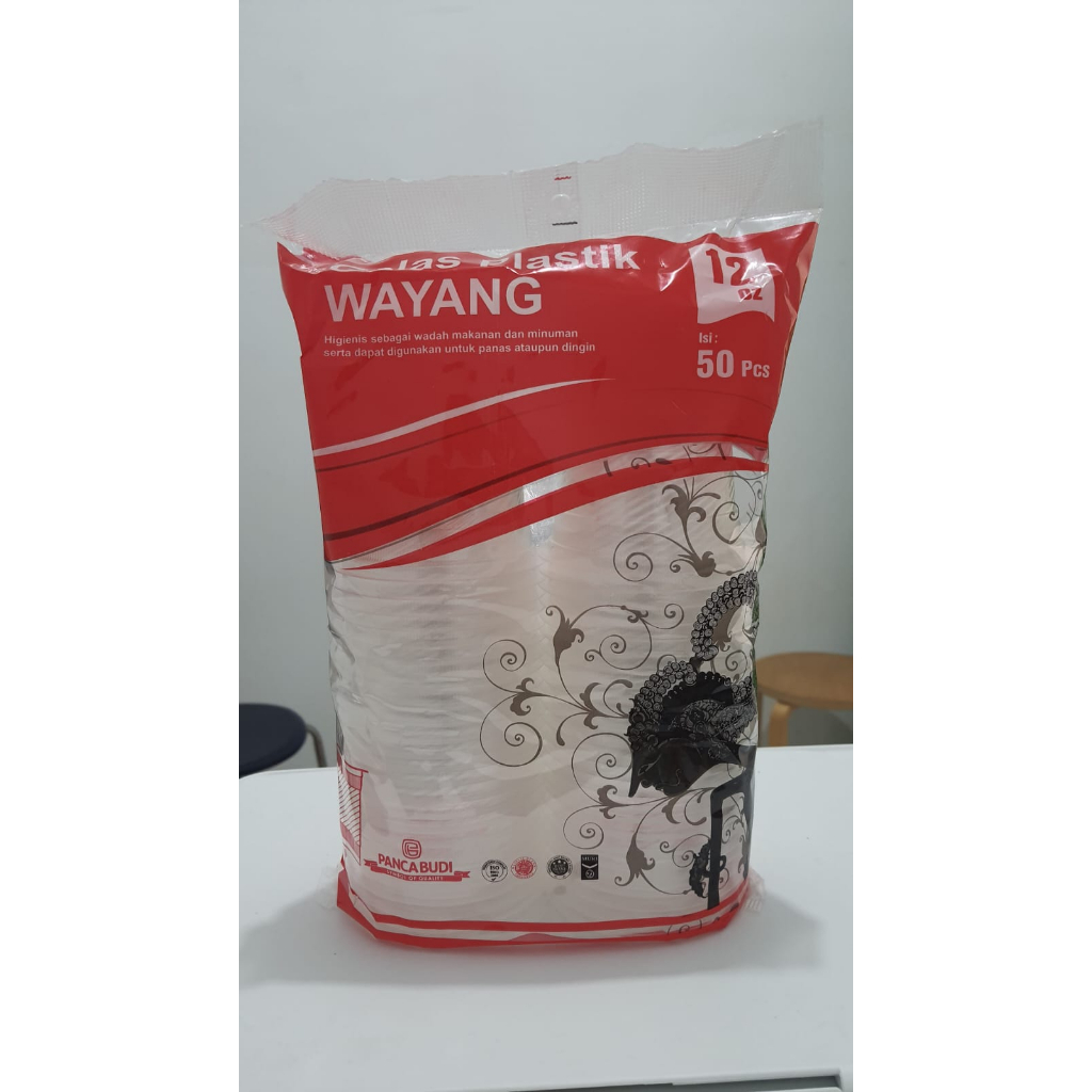 Gelas Plastik Oz Merk Wayang - Ukuran 12 Oz