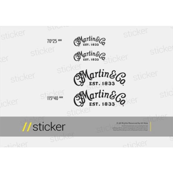 STICKER CUTTING Martin  Co Guitar  FREE CUSTOM DESAIN
