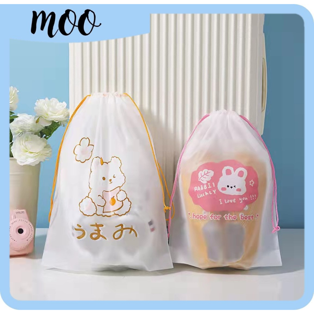 MOO CP929 Tas Pouch Organizer Serbaguna zipper lock Kosmetik Motif BEAR beruang Anti Air Murah Meriah