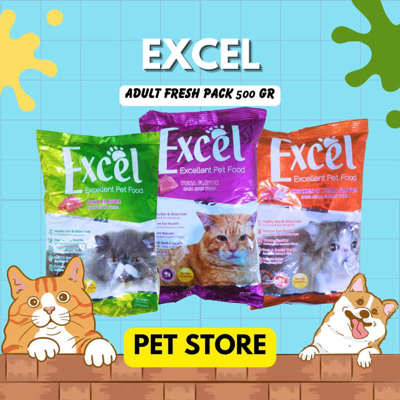 EXCEL Makanan Kucing Kering Adult Fresh Pack