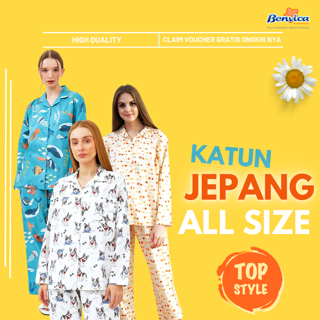 BAJU TIDUR PIYAMA KATUN JEPANG GREET - C