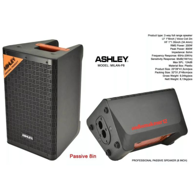 Speaker Ashley Pasif MILAN P8 P 8 8 Inch Original