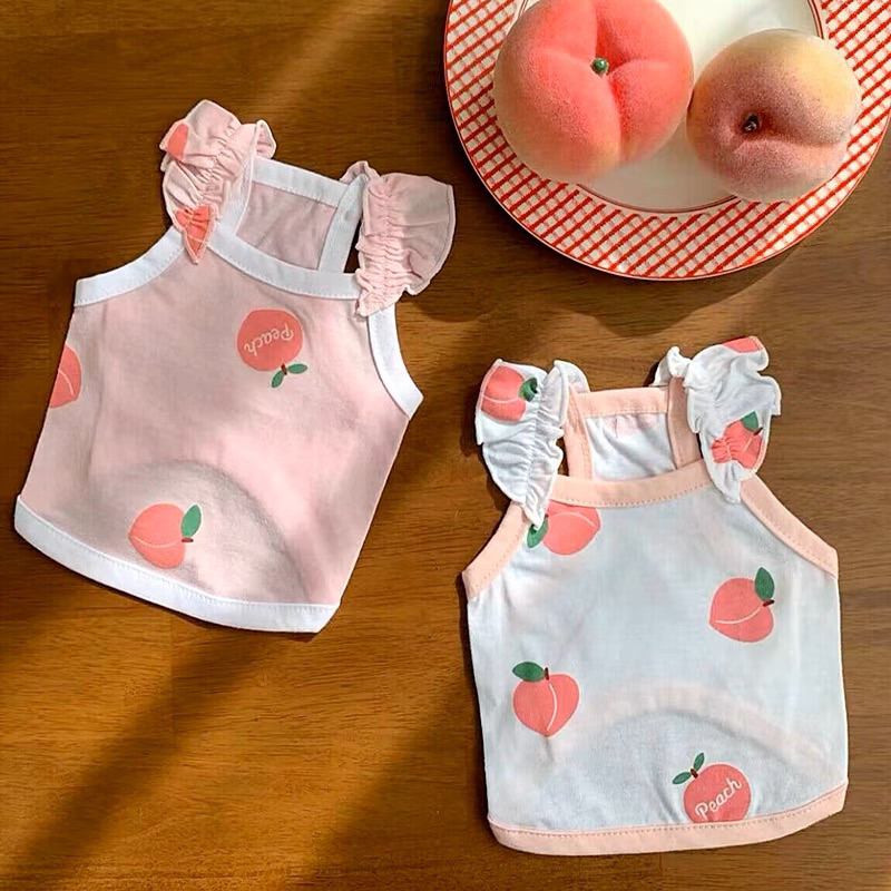 Summer peachy korea ruffle tank top