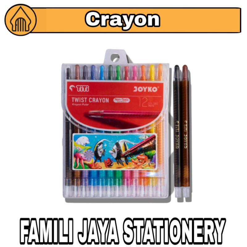 

Krayon / Crayon Titi Joyko Twist Crayon Putar 12 Warna - Panjang TitiWarna-warni