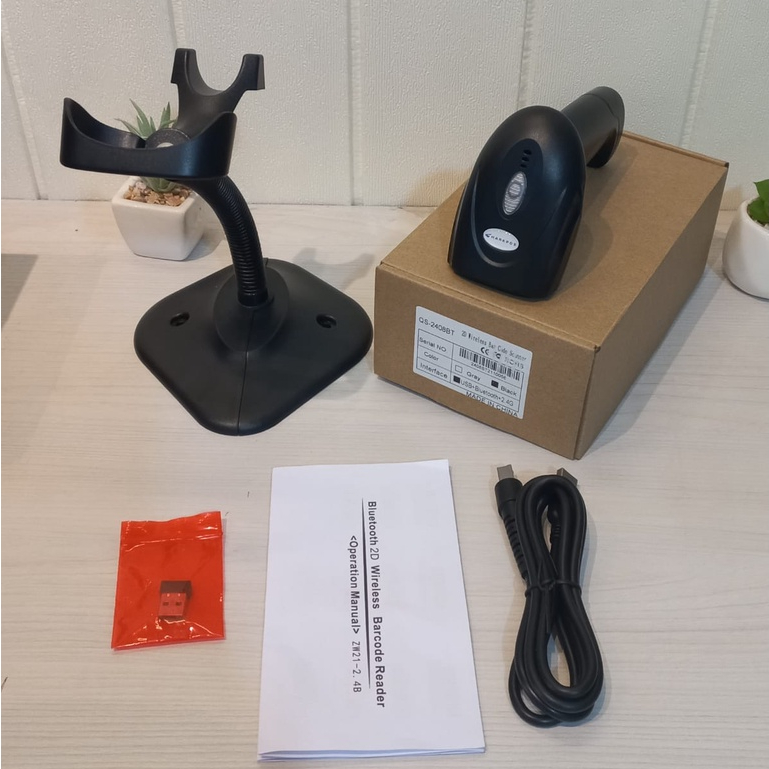 BARCODE SCANNER WIRELESS SHARKPOS 1D 2D QS-2408 / QS2408 / QS 2408 BT USB BLUETOOTH WITH DONGLE