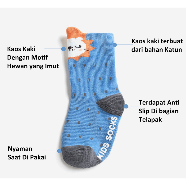 [1KG 37PCS] Babyland Kaos Kaki Bayi Korea Motif Karakter Animal Kaos Kaki Anak Panjang Cute Karakter Animal