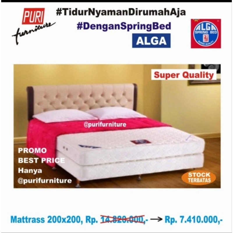 KASUR MATRASS ALGA SPRING BED SUPER QUALITY UKURAN 200X200 CM