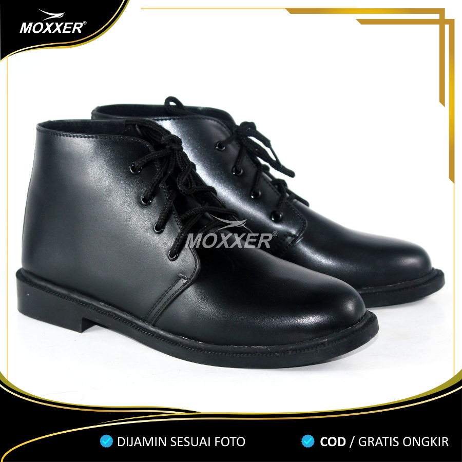 Sepatu PDH Doff dan Kilap 04 TNI Satpam Security Pria Sepatu Oxford Dinas Kerja Tali Tanpa Resliting  -  KY04