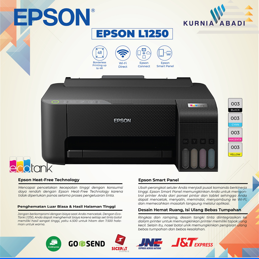 Printer Epson EcoTank L1250 A4 Wi-Fi Ink Tank Printer Only Print