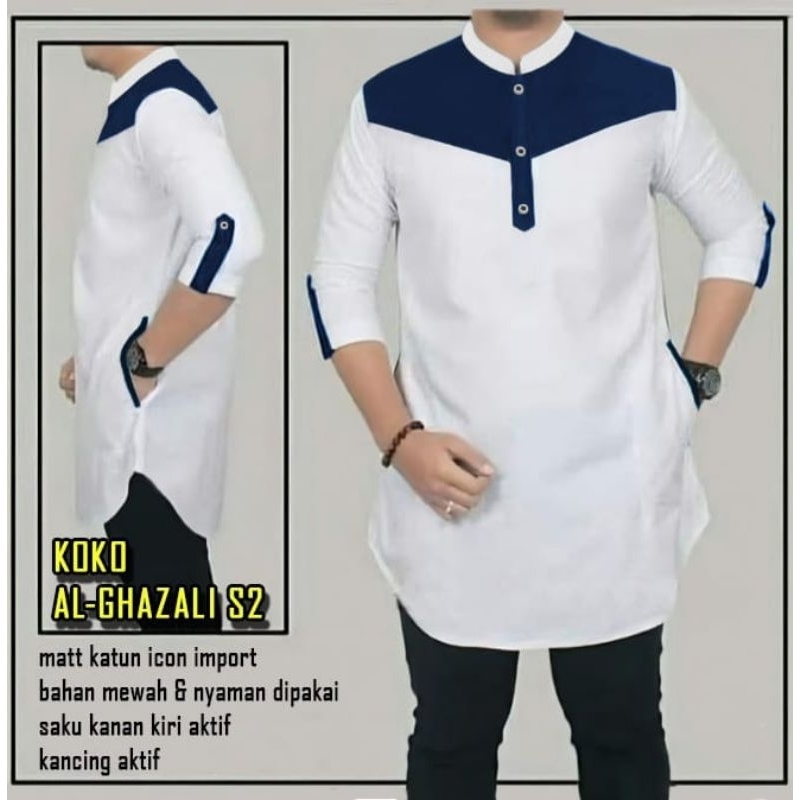 KOKO AL-GHAZALI S2 Pakaian Pria Muslim Bahan Terbaru B1-Love -57240-59294-62308-65255-68158 (S,L,XL,XXL)