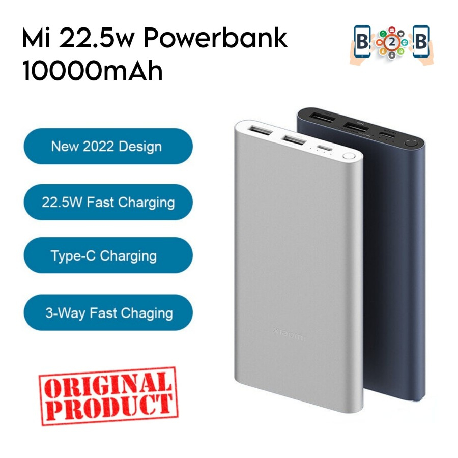 Mi 22.5W Powerbank 10000 mAh 3 Port Fast Charging