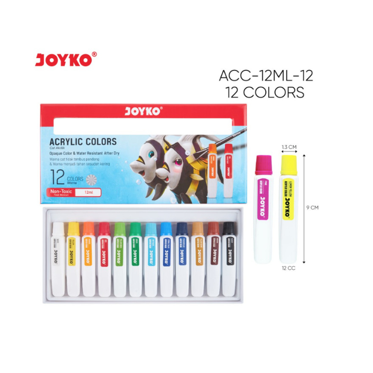 

Cat Akrilik Acrylic Color Joyko ACC-12ML 12Warna