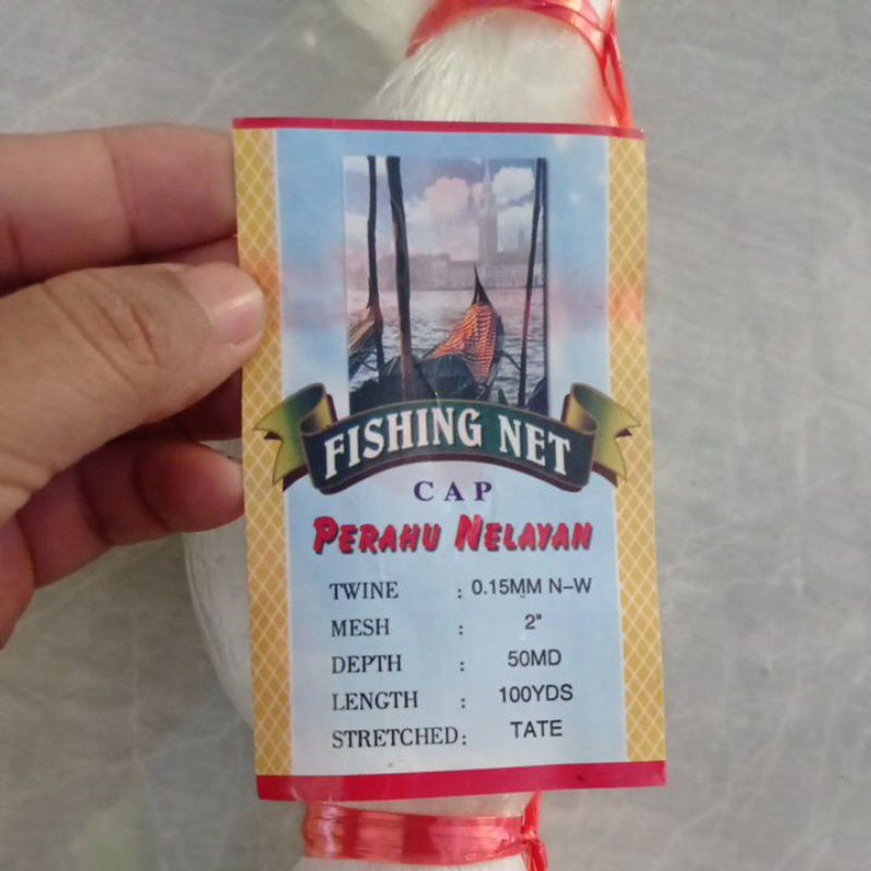 Jaring ikan import 2 inchi 0.15 50md/100yds tate pukat ikan jaring ikan kecil jaring ikan senar