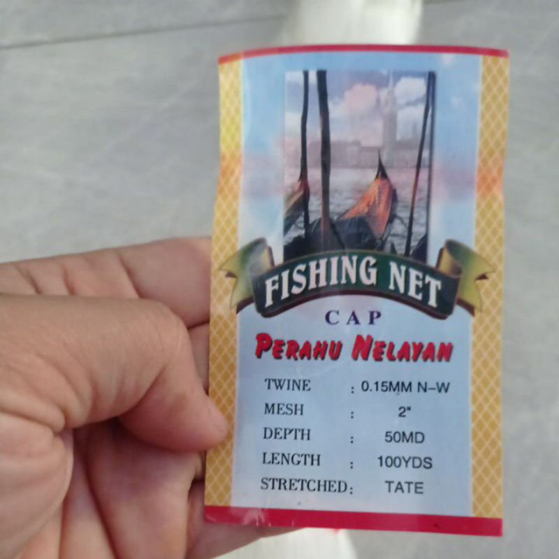 Jaring ikan import 2 inchi 0.15 50md/100yds tate pukat ikan jaring ikan kecil jaring ikan senar