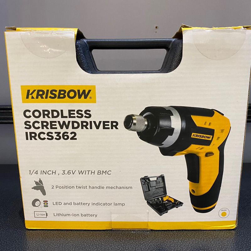 Bor Obeng baterai corldless screwdriver krisbow 3.6V