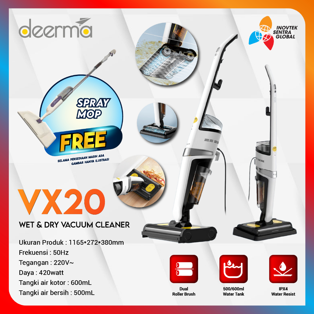 Deerma VX20 Wet and Dry Vacuum Cleaner - Penyedot Debu