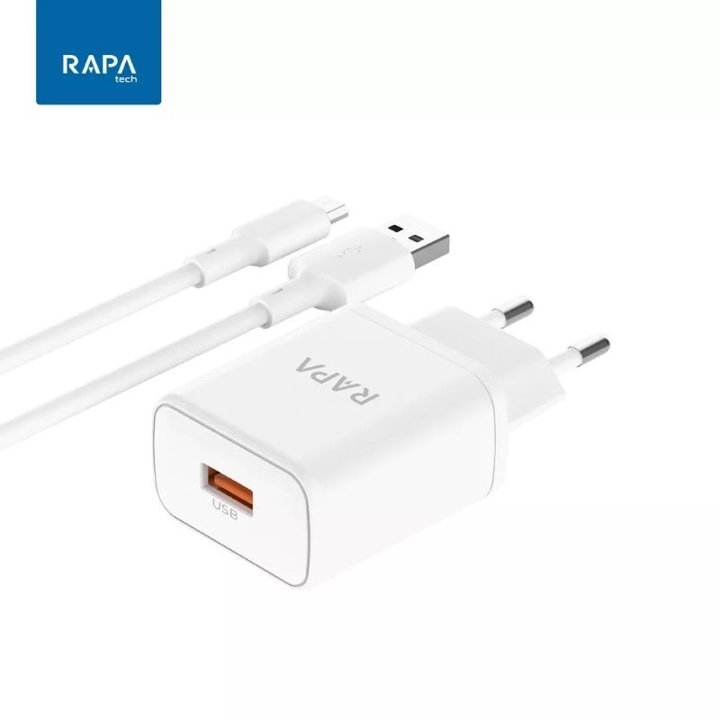 Rapa CH4085 Charger Fast Charging 2.4A 12W with Micro USB Cable