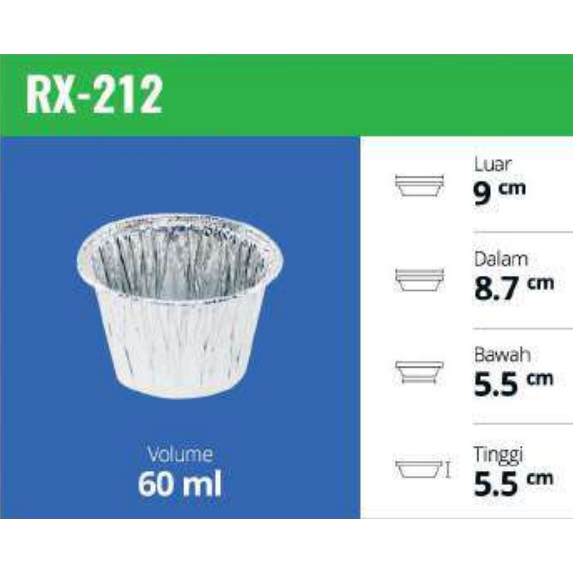 Aluminium Foil Cup Tray RX 212 / RX212