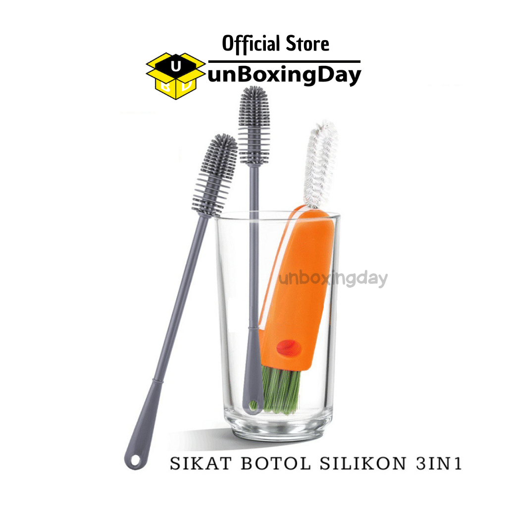 Sikat Pembersih Botol 3in1 Sikat Silikon - Unboxingday