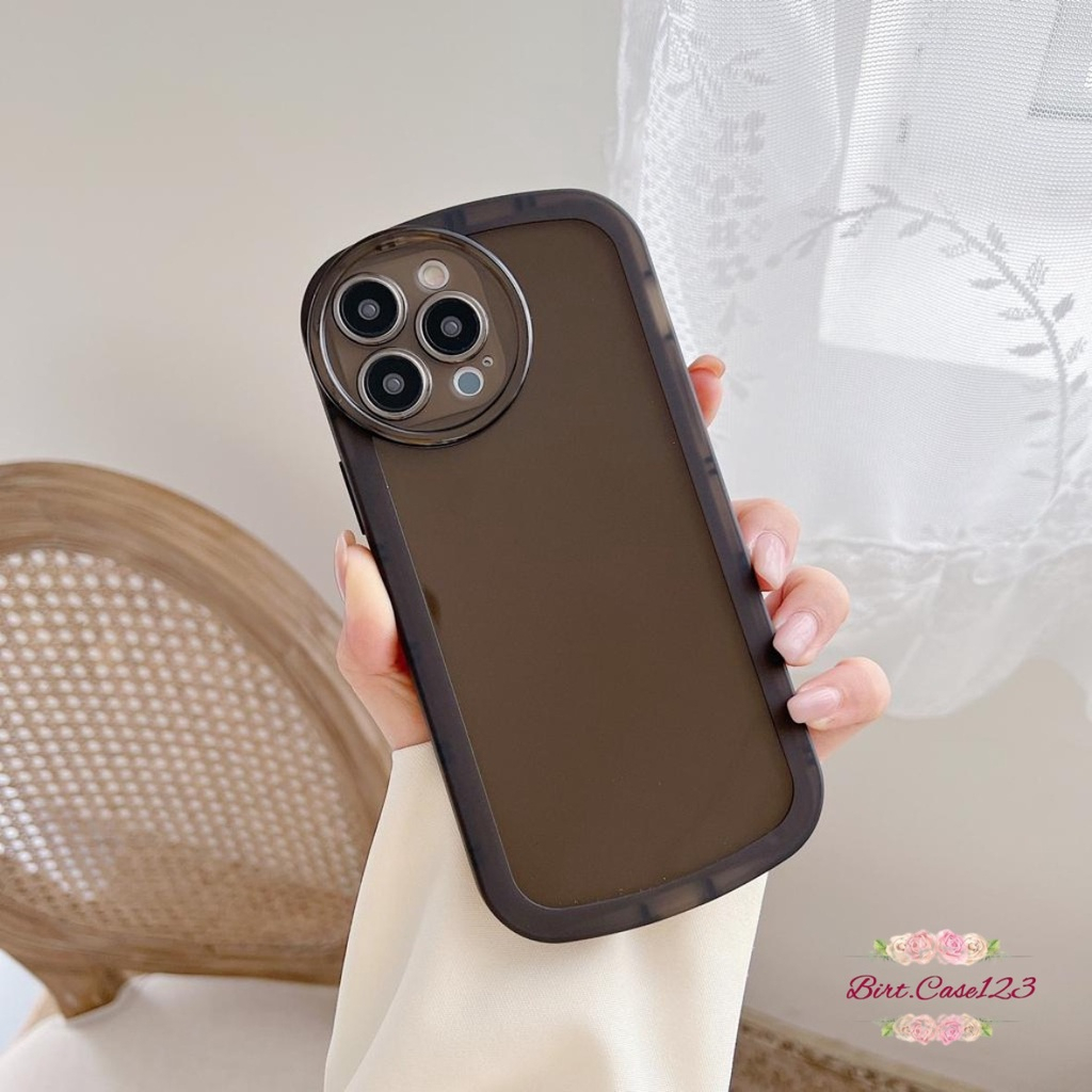 SOFTCASE CLEAR TRANSPARAN HITAM BENTUK OVAL FOR SAMSUNG A21S BC7838